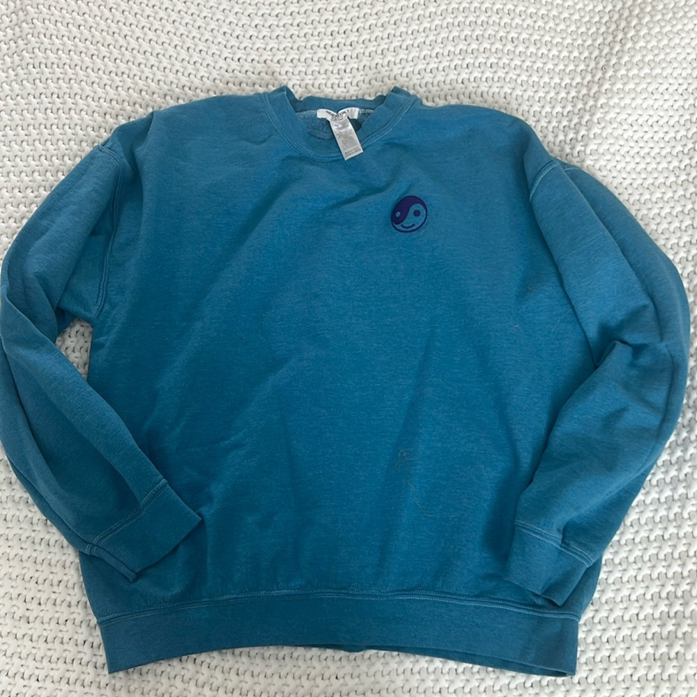 Project Social T - Smiley Yin Yang Embroidered oversized sweatshirt L/XL